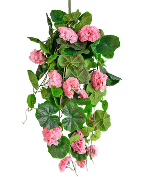 Künstliche Hängepflanze Geranie 75 cm rosa