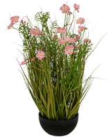 Kunstgras rosa Gesang Flower Zwiebel Gras Topf 56cm feuerhemmend