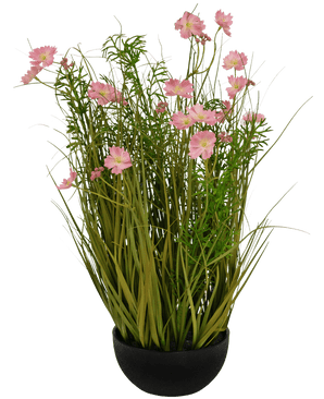 Kunstgras rosa Gesang Flower Zwiebel Gras Topf 56cm feuerhemmend