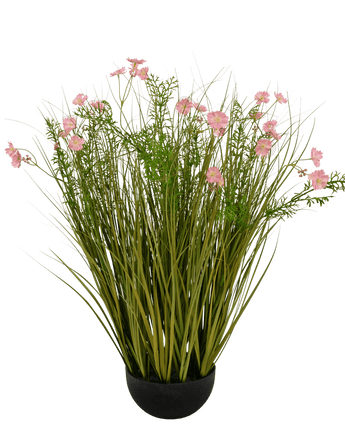 Kunstgras rosa Gesang Flower Zwiebel Gras Topf 90cm feuerhemmend