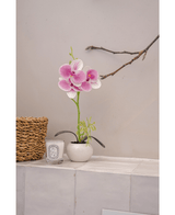 Künstliche Orchidee 28 cm weiß/rosa im Topf