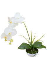 Künstliche Orchidee 50 cm weiß im Topf