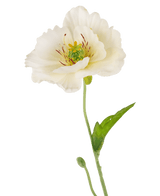 Künstlicher Mohn Real Touch Creme/Gelb 65cm