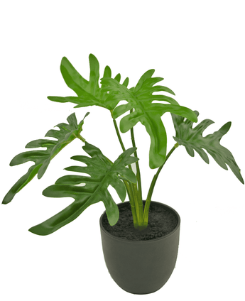 Künstlicher Philodendron 26 cm im Ziertopf schwarz