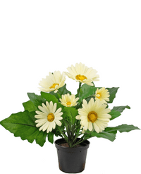 Kunstpflanze Gerbera 28 cm weiß